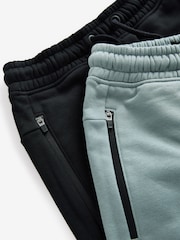Black/Grey Slim Fit Zip Pocket Slim Joggers (3-16yrs) - Image 5 of 6