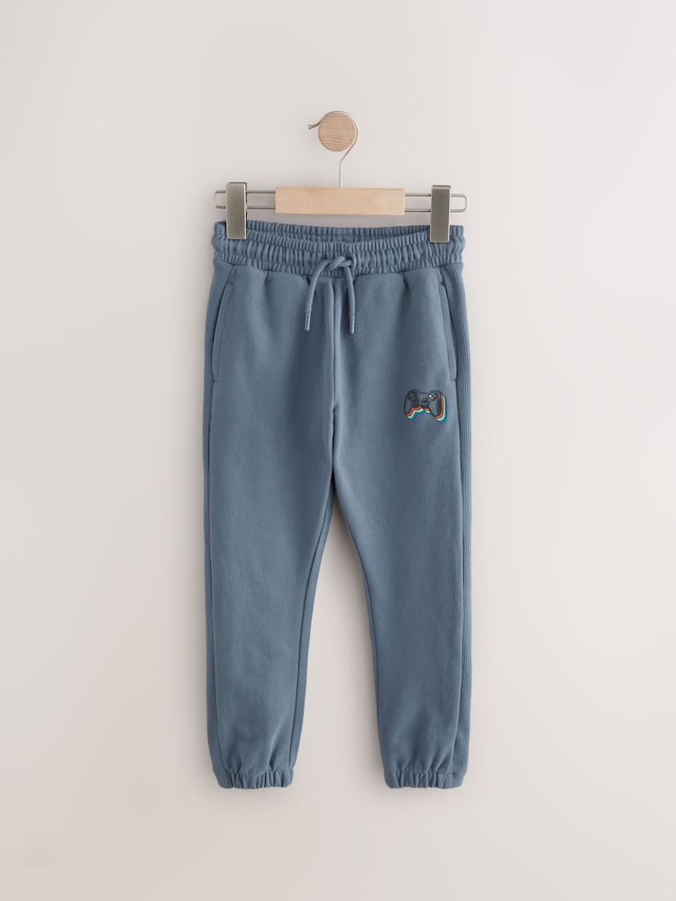Blue Controller 100% Cotton Slim Side Rib Joggers (3-16yrs) - Image 1 of 4