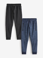 Črna/mornarsko modra - ozek kroj Sporty lahke hlače za prosti čas 2 Pack (3-16yrs) - Slika 1 iz 5
