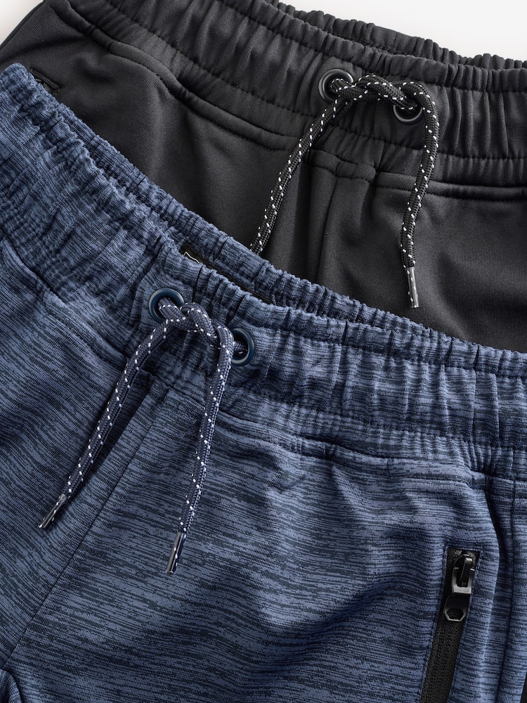 Black/Navy Sporty Fit Slim Fit Sporty Joggers 2 Pack (3-16yrs) - Image 4 of 5