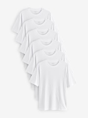 Vit - Vanlig passform - Essential T-shirt i bomull 6 förpackning - Bild 1 av 8