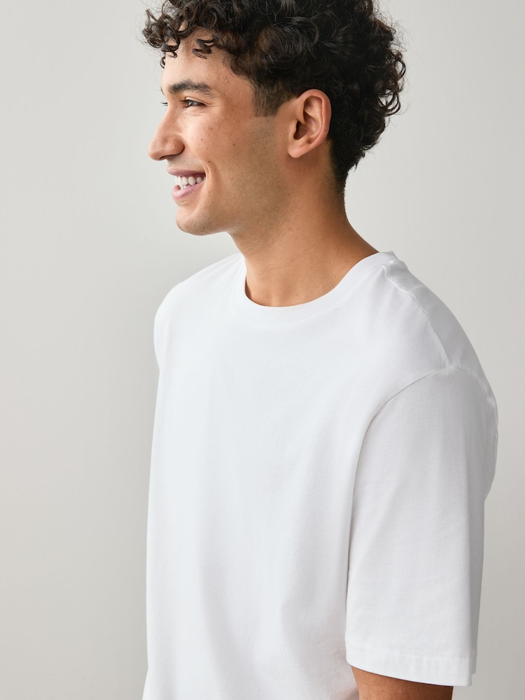 Blanc - Ajustement régulier - Lot de t-shirts Essential 6 coton - Image 5 of 8