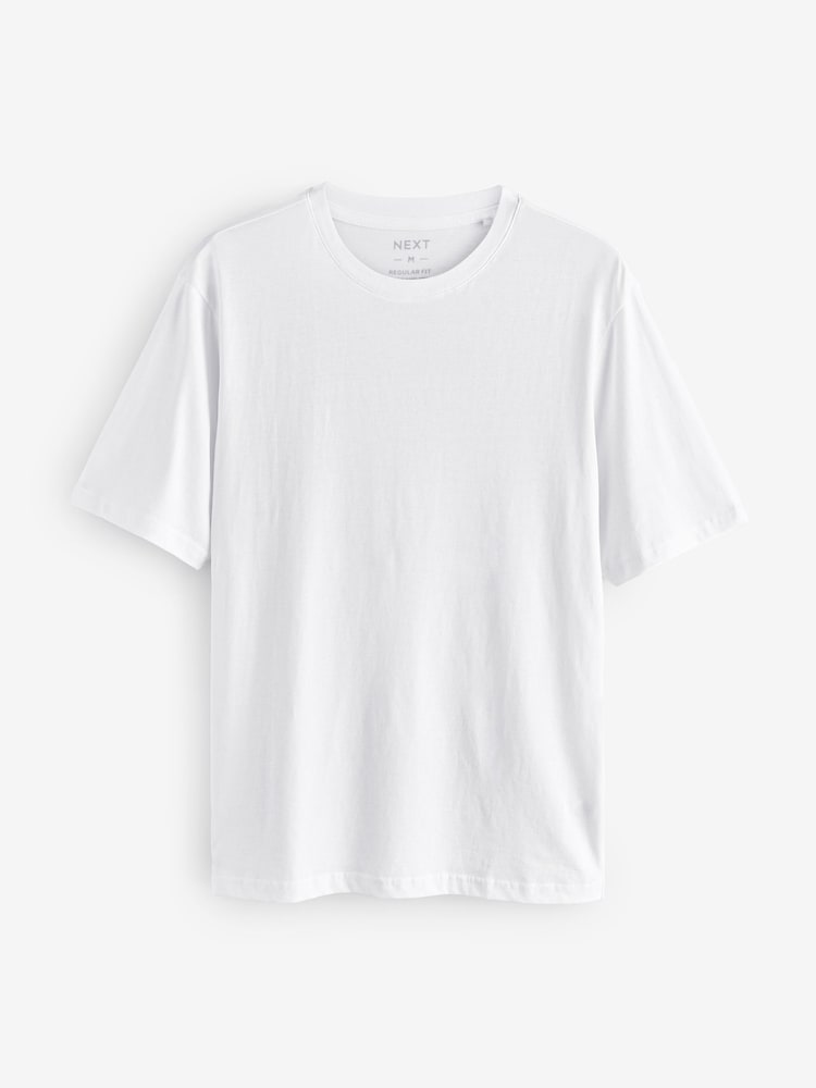 Blanc - Ajustement régulier - Lot de t-shirts Essential 6 coton - Image 6 of 8