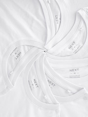 Vit - Vanlig passform - Essential T-shirt i bomull 6 förpackning - Bild 7 av 8