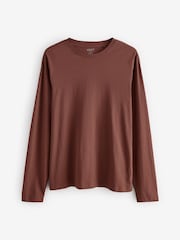 Black/Green/Navy/Brown/Grey Slim Fit Slim Fit Long Sleeve 100% Cotton T-Shirts 5 Pack - Image 12 of 14