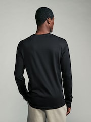 Black/Green/Navy/Brown/Grey Slim Fit Slim Fit Long Sleeve 100% Cotton T-Shirts 5 Pack - Image 5 of 14