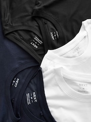 White/Black/Navy Regular Fit Essential Cotton T-Shirts 6 Pack - Image 11 of 11