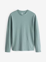 Blue/Green/Purple/Pink/Neutral Relaxed Fit Regular Fit Long Sleeve 100% Cotton T-Shirts 5 Pack - Image 10 of 16