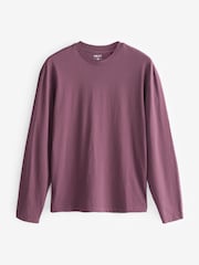 Blue/Green/Purple/Pink/Neutral Relaxed Fit Regular Fit Long Sleeve 100% Cotton T-Shirts 5 Pack - Image 12 of 16