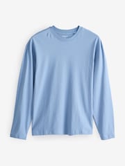 Blue/Green/Purple/Pink/Neutral Relaxed Fit Regular Fit Long Sleeve 100% Cotton T-Shirts 5 Pack - Image 13 of 16