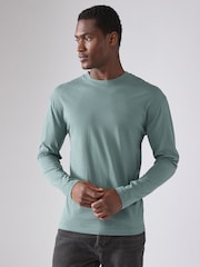Blue/Green/Purple/Pink/Neutral Relaxed Fit Regular Fit Long Sleeve 100% Cotton T-Shirts 5 Pack - Image 5 of 16