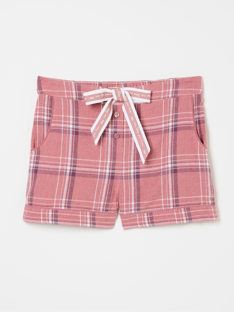 FatFace Pink Check 100% Cotton Pyjama Shorts - Image 8 of 8 FatFace Pink Check 100% Cotton Pyjama Shorts - Image 8 of 8