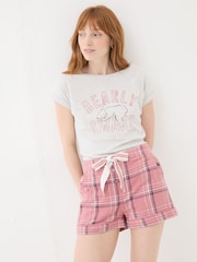 FatFace Bearly Awake Grey 100% Cotton Pyjama Top - Image 2 of 8