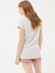 FatFace Bearly Awake Grey 100% Cotton Pyjama Top - Image 3 of 8