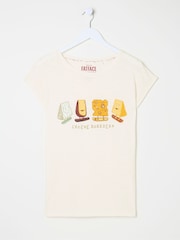 FatFace Cheese Boarders Ivory Graphic Pyjama Top - Image 7 of 7