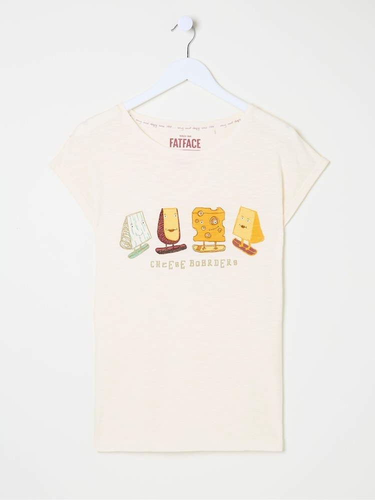 FatFace Cheese Boarders Ivory Graphic Pyjama Top - Image 7 of 7 FatFace Cheese Boarders Ivory Graphic Pyjama Top - Image 7 of 7