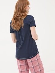 FatFace Felicity Navy Felicity Pyjama Top - Image 2 of 5