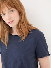FatFace Felicity Navy Felicity Pyjama Top - Image 3 of 5