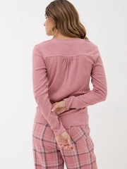 FatFace Lila Mid Pink Henley Pyjama Top - Image 2 of 5