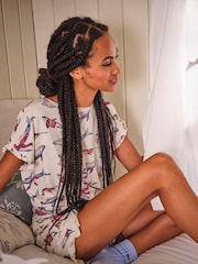 FatFace Shelter Ivory Shelter Pyjama Shorts Set Wilson Whale - Image 1 of 11