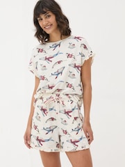 FatFace Shelter Ivory Shelter Pyjama Shorts Set Wilson Whale - Image 2 of 11