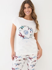 FatFace Shelter Ivory Wyn Pyjama Top - Image 1 of 4