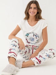 FatFace Shelter Ivory Wyn Pyjama Top - Image 3 of 4
