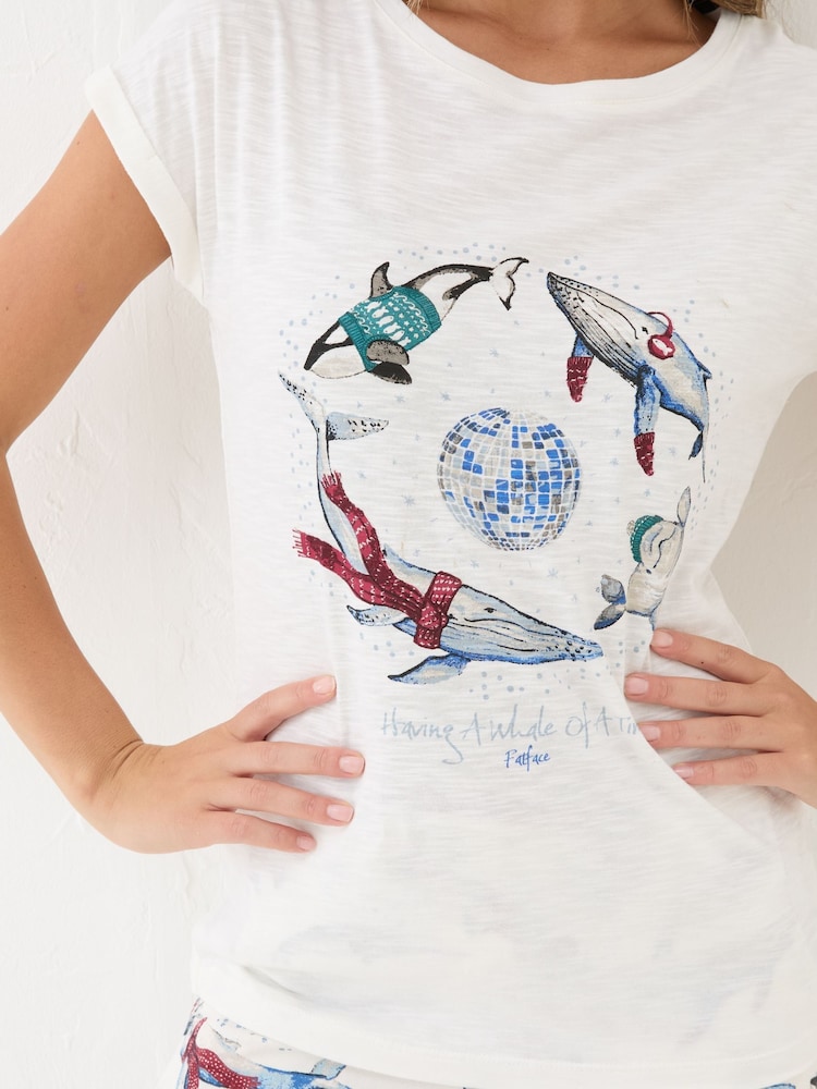 FatFace Shelter Ivory Wyn Pyjama Top - Image 4 of 4