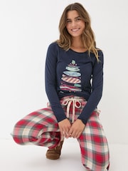 FatFace Surfboard Navy Pyjama Top - Image 1 of 4