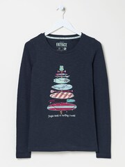 FatFace Surfboard Navy Pyjama Top - Image 4 of 4