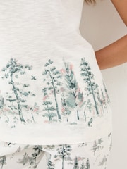 FatFace Ivory Christmas Trees Pyjama Top - Image 4 of 8