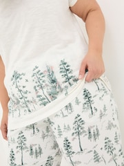 FatFace Ivory Christmas Trees Pyjama Top - Image 7 of 8