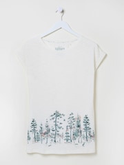 FatFace Ivory Christmas Trees Pyjama Top - Image 8 of 8