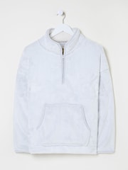 FatFace Christmas Snuggle Grey Half Zip Fleece - Image 5 of 5