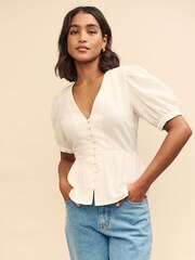 Nobody's Child White Ria Blouse - Image 1 of 5