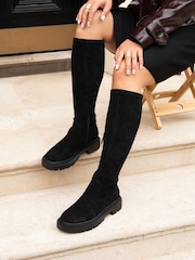 Linzi Black Suede Hallie High Leg Stretch Boots - Image 2 of 5