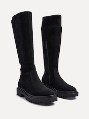 Linzi Black Suede Hallie High Leg Stretch Boots - Image 3 of 5