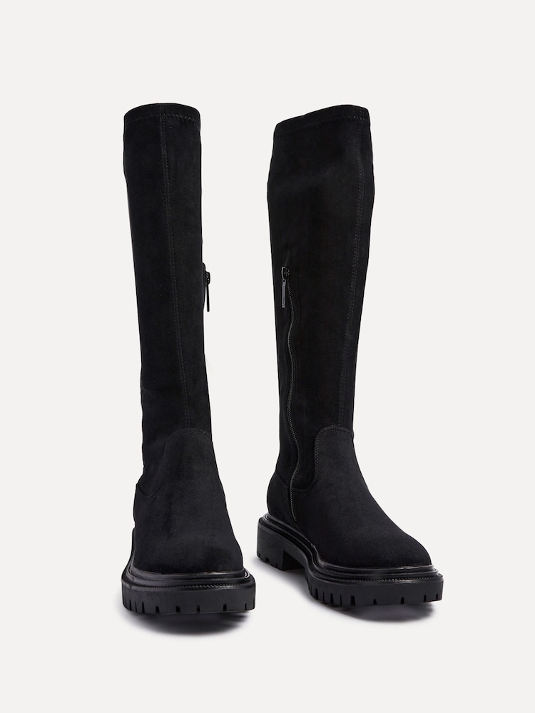 Linzi Black Suede Hallie High Leg Stretch Boots - Image 5 of 5