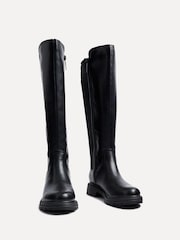 Linzi Black Atlas High Leg Boots With Stretch Side Panel - Image 5 of 7