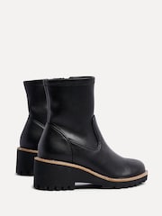 Linzi Black PU Trish Wedged Heel Ankle Boots - Image 4 of 5