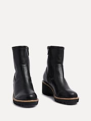 Linzi Black PU Trish Wedged Heel Ankle Boots - Image 5 of 5