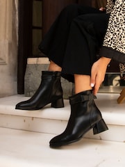 Linzi Black Sable Block Heeled Ankle Boots - Image 1 of 5
