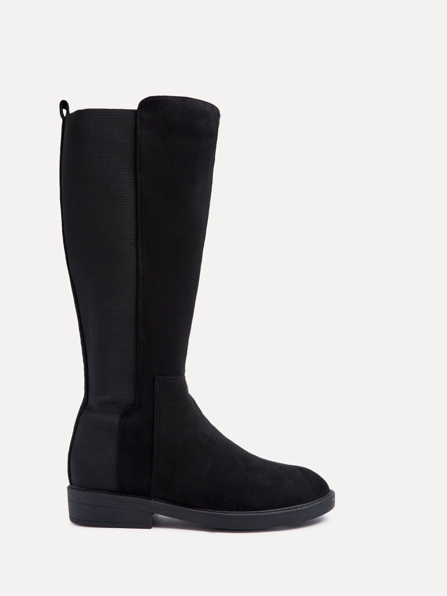 Buy Linzi Black Knight High Leg Boots With Stretch Side