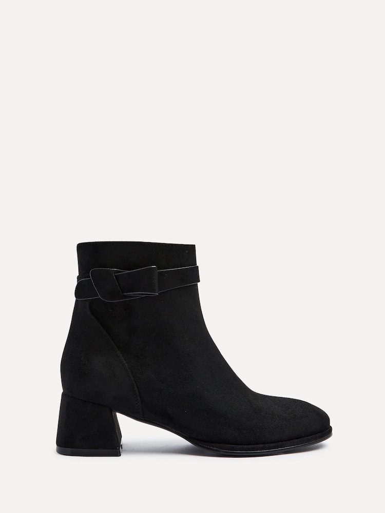 Linzi Black Suede Sable Block Heeled Ankle Boots - Image 2 of 5