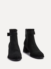 Linzi Black Suede Sable Block Heeled Ankle Boots - Image 3 of 5
