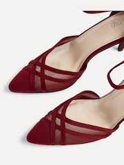 Linzi Burgundy Red Siobhan Mesh Closed Back Court Heels - Image 5 of 6