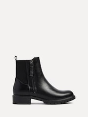 Linzi Black Peyton Stretch Panel Ankle Boots With Inside Zip - Image 2 of 5