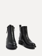 Linzi Black Peyton Stretch Panel Ankle Boots With Inside Zip - Image 3 of 5
