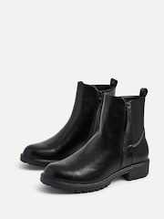 Linzi Black Peyton Stretch Panel Ankle Boots With Inside Zip - Image 4 of 5