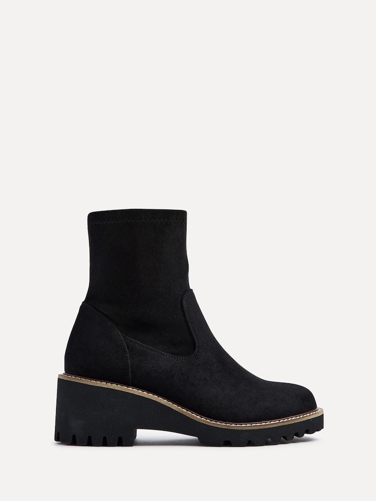 Linzi Black Trish Wedged Heel Ankle Boots - Image 2 of 5